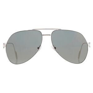 Cartier Aviator Sunglasses Silver Frame Grey Lenses 58-14 CT0110S 017 NEW